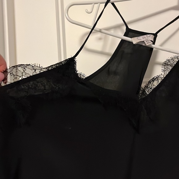 100% silk black lace tank top. - Picture 3 of 4